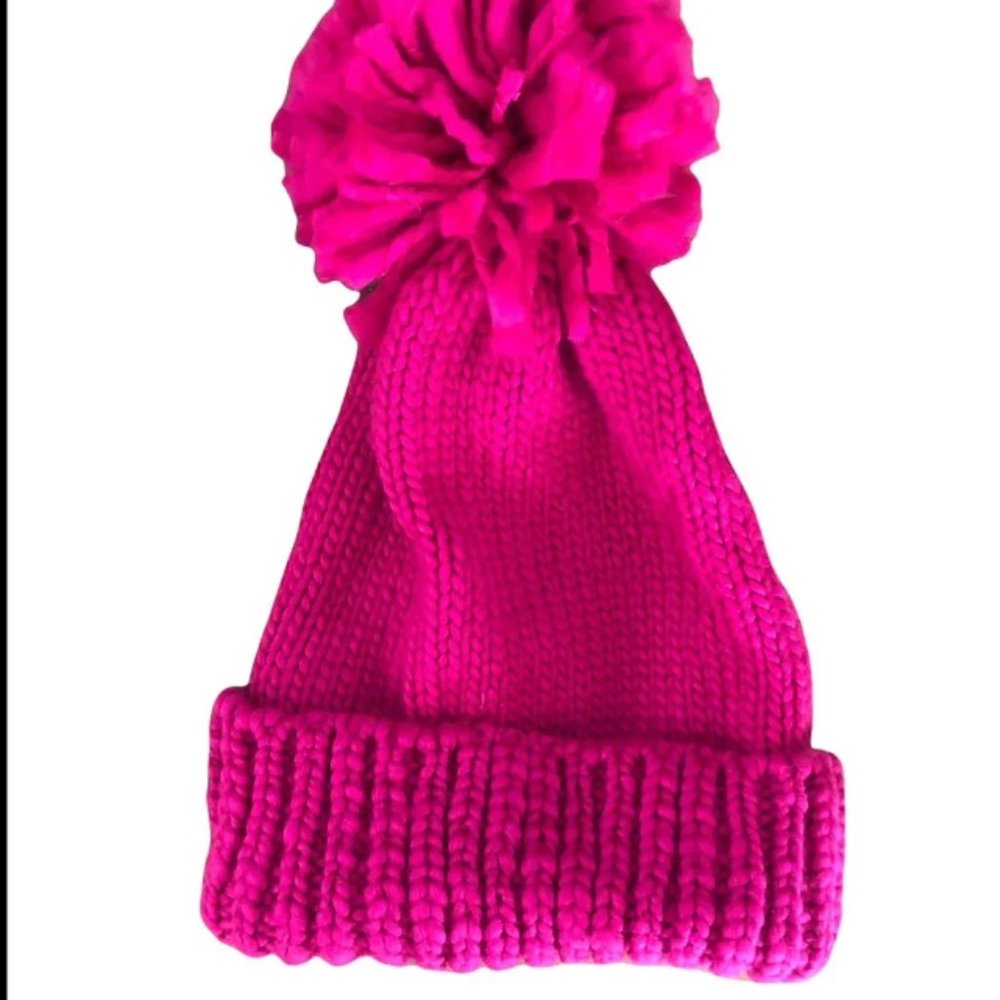 NWT Collection 18 Sport Knit Hat Beanie Pink Large Pom Pom Skiing Winter Ice Sk…